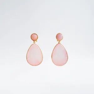 Zara pink dyed quartz drop earrings